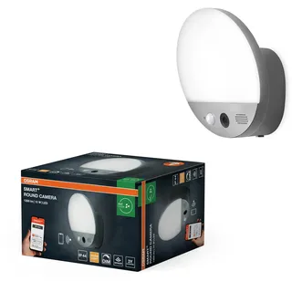 Osram SMART+ Außenleuchte mit HD-Kamera und Bewegungsmelder, WiFi-Steuerung, warmweißes Licht 3000K, IP44-Schutz für Haustür und Garage