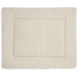 jollein Krabbeldecke für Baby - Basic Knit, Nougat - Laufgittereinlage - 75x95 cm - Strickmuster mit Fleece - Spieldecke Baby - Beige