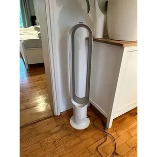 Dyson Cool AM07 Ventilator mit Fernbedienung 100cm, 9h Timer, Turmventilator leise weiß/silber, ENERGIESPAREND, Lüfter Standventilator Schlafzimmer, Lautstärke 48db, 10 Stufen