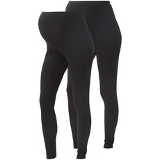 MAMALICIOUS Damen Mllea Org Long 2pack A. O. Noos Umstandsleggings, Black, S EU