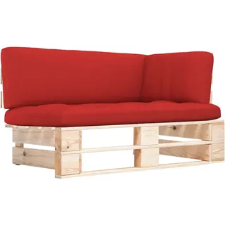 The Living Store Outdoor-Ecksofa Paletten Kiefernholz Imprägniert - Rot
