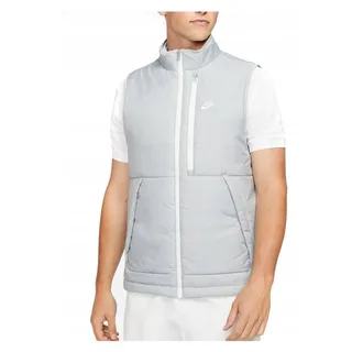 Nike Therma-FIT Weste Grau recycelt wasserabweisend Thermore EcoDown mit Brusttasche - Weiß