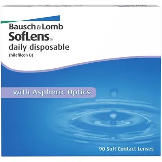 Bausch + Lomb SofLens Daily Disposable Tageslinsen, sphärische Kontaktlinsen, weich, 90 Stück,BC 8.6 mm / DIA 14.2 / -2.00 Dioptrien