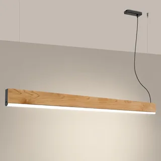 SOLLUX lighting - Hängelampe - Pendellampe LYKKE - Pendelleuchte - Hängelleuchte - Niedriger Energieverbrauch - 4000K, 36W, 3197lm, CRI93 - Eiche - 150x3,5x150cm