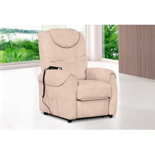 sit&more TV-Sessel Bastian Kunstleder 75 x 110 x 92 cm Beige mit Aufstehhilfe