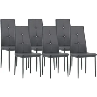 Albatros Polsterstuhl Diamond Kunstleder grau 6er Set