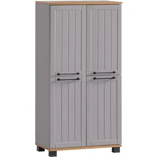 Schildmeyer MÖBELPARTNER Badschrank Jelda 154235 platingrau, eiche-landhaus 59,8 x 32,6 x 116,9 cm
