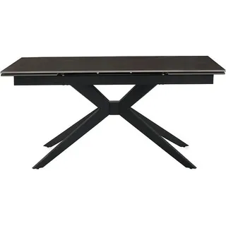 Esstisch CAMPUS ausziehbar, mit stirnseitigem Synchronauszug, 2x 40er, inkl. Hebetechnik - Grau, Schwarz