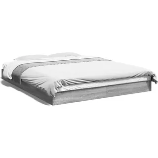 vidaXL Bettgestell ohne Matratze Grau Sonoma 160x200 cm Holzwerkstoff - Grau