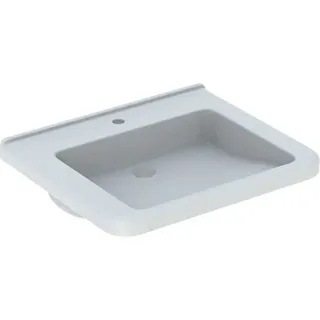 Geberit Renova Nr. 1 Comfort, Waschtisch, unterfahrbar,650x550 mm, mit Hahnloch und ohne Überlauf, weiß, 128667000, Farbe: Weiß