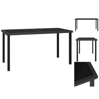 vidaXL Garten-Esstisch  140 x 70 x 73 cm schwarz