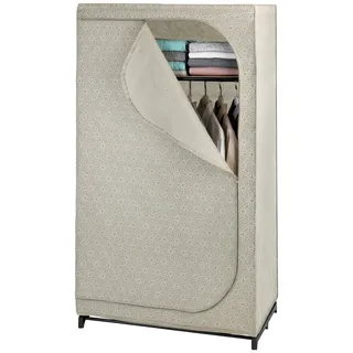 Wenko Kleiderschrank Mod. Balance mit Ablage und Kleiderstange, Stoffschrank zur staubfreien Aufbewahrung von Textilien, Metallgestell, atmungsaktives Vlies-Material, 90x160x50 cm,