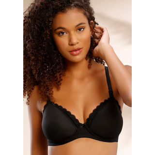 Still-BH LASCANA, Damen, Gr. 75, Cup E, schwarz, Microtouch, Obermaterial: 52% Polyester, 30% Polyamid, 18% Elasthan, Basic, bequem, BHs Still-BH, mit Bügel & leichten Spacer Cups – auch ideal für große Größen