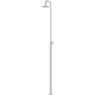 Gardwell Gartendusche Classic SPRING 229 cm Edelstahl gebürstet Outdoor Dusche mit Regenduschkopf Ø20 cm Pooldusche mit Kaltwasseranschluss inkl. Montagematerial