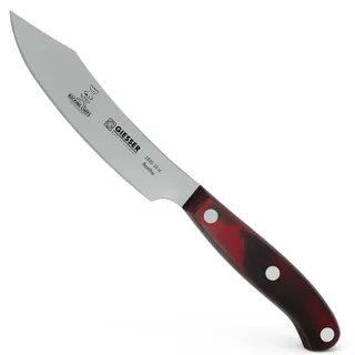 Giesser seit 1776 - Made in Germany - Spickmesser 10 cm Rocking Chefs, PremiumCut Office No 1, Officemesser, Micarta, rot, genietet, rostfrei, deutsches Grillmesser scharf