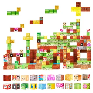 Vevor Magnetblöcke, 100-teiliges Magnetblöcke-Set, magnetische Bauwürfel für Kinder, STEM Montessori-Sensorikspielzeug als Weihnachts- und Geburtstagsgeschenk, Konstruktions-Stapelspielzeug