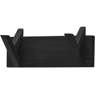 Hakenleiste , Schwarz , Holz , Eiche , massiv , 30x13x12 cm , Garderobe, Garderobenhaken, Hakenleisten