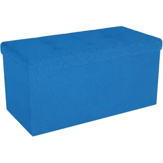 Intirilife Sitzwürfel Faltbar Leinen 76 x 38 x 38 cm Blau