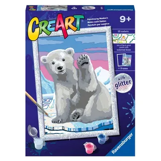 Ravensburger CreArt Pawesome Polar Bear, Farben enthalten, Junge/Mädchen, Malen nach Zahlen Set