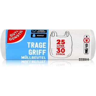 gut & günstig 30 Tragegriff Müllbeutel 25L 54cmx53cm