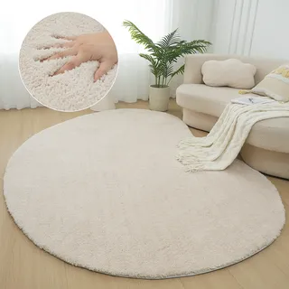 Hochflor-Teppich "Halrum, einfarbig, besondere Form, modern" Gr. 70, beige (natur), B:100cm H:25mm L:150cm, Kunstfaser, LEGER HOME BY LENA GERCKE, Teppiche, Hochflor-Teppich, organische Form, bean shape, kuschelig, Wohnzimmer, Schlafzimmer