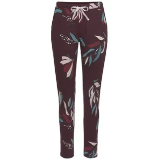 s.Oliver Damen Pyjamahose bordeaux-geblümt Gr.32/34