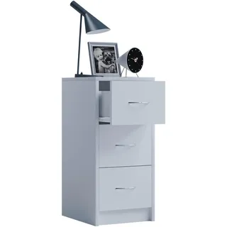 VCM Nachttisch Boxal Maxi 35 x 35 x 65 cm Weiß