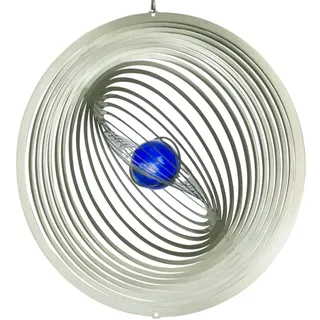 CIM Edelstahl Deko Windspiel - Strudel 300 - lichtreflektierend - Durchmesser: 30cm - inkl. Aufhängung und Glaskugel