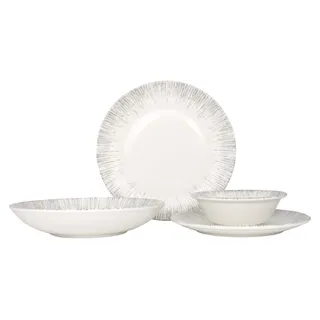 Bonna Geschirrset (Small) - Iris - 24 teilig - 6 Personen - Porzellan - Weiß