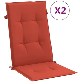 vidaXL Hochlehner-Auflagen 2 Stk. Melange Rot 120x50x4 cm Stoff - Rot