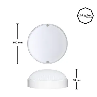 Oktaplex lighting Außenleuchte Aluminium 6,5 cm IP65 800lm weiß