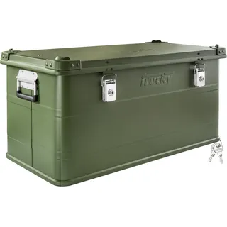 Aluminium Box mit Deckel Grün Alu Kiste Box Alukiste 90 Liter Transportbox Metallbox Alu Aufbewahrungsbox Boxen Abschliessbar Metallkiste Trucky