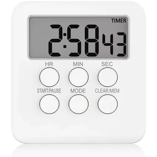 Digital Küchen Timer, 1 Stück Digital Eieruhr Küchenwecker Kochen Timer Uhr Kitchen Timer Kurzzeitmesser mit Großen LCD-Display und Laut Alarm und Magnet mit Schalter