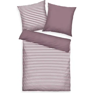 Tom Tailor Tom Tailor, Bettwäsche RENFORCE QUERSTREIFEN 70x90cm / 140x200cm Cozy Mauve/Crisp White