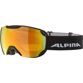 Alpina Pheos S Q - Verspiegelte, Kontrastverstärkende & Polarisierte Skibrille Mit 100% UV-Schutz Für Erwachsene, black matt, One Size