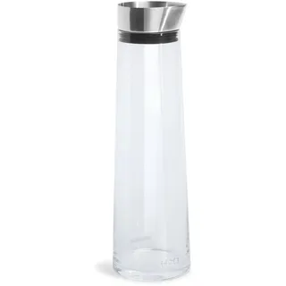 BLOMUS -ACQUA- Wasserkaraffe aus Glas, 1,5 Liter Fassungsvermögen, Glaskaraffe mit hochwertigem Edelstahl-Deckel, tropffreies Ausgießen, exklusive Optik (H / B / T: 33 x 10 x 10 cm, Klar, 63448)