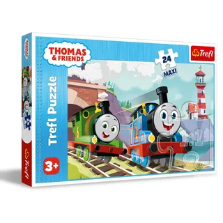 Ravensburger TREFL Puzzle Little Tommy: Tom und Percy auf den Schienen Maxi 24 Teile)
