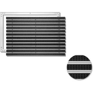SWmat Schmutzfangmatte für Außen zum Einbauen mit Bürste I Bürstenmatte & Alu Fußabtreter für Bodenvertiefung mit Einbau Rahmen Anthrazit 100 x 80 cm