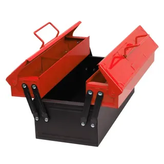 Werkzeugkasten aus Metall, rot