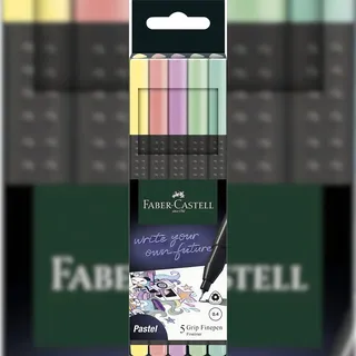 Faber-Castell Grip Pastell Fineliner Färbig sortiert 5