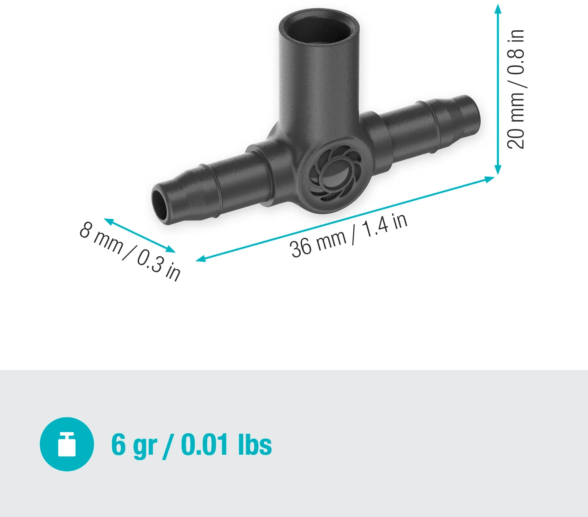 Bild von Micro-Drip-System T-Stück 4.6mm, 5 Stück (13216)