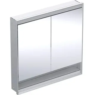 Geberit ONE Spiegelschrank mit ComfortLight, 2 Türen, Unterputzmontage, mit Nische, 90x90x15cm, 505.823.00.1, Farbe: Aluminium eloxiert