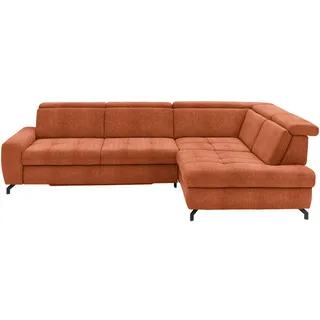 Beldomo Style Ecksofa , Terracotta , Textil , Ottomane rechts, L-Form , 310x220 cm , Fußauswahl, Lederauswahl, Stoffauswahl, planbar, seitenverkehrt erhältlich, Bettfunktion erhältlich, Hocker erhältlich, Rücken echt, haustierfreundlicher Bezug , Wohnzimmer, Sofas & Couches, Wohnlandschaften, Ecksofas