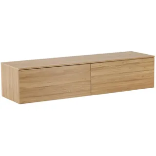 Livetastic Lowboard, Natur, Holz, Pappel,Pappel,Pappel, furniert, 2 Schubladen, 160x35x45 cm, hängend, Holzmöbel, Kleinmöbel Holz, Holzkommoden, Lowboards, Holz