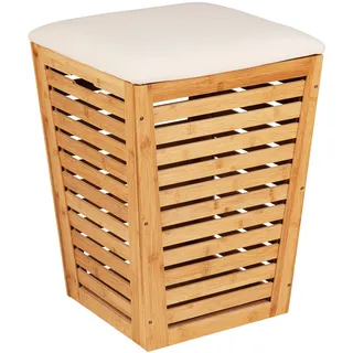 Wenko Wäschetruhe Bambusa mit Sitzpolster