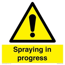 Schild "Spraying in progress" – 200 x 200 mm – S20