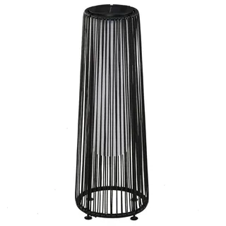 Rattan Solarleuchte - Stehlampe - Automatischer Dämmerungssensor - Für Außenbereich - Montage erforderlich - Schwarz