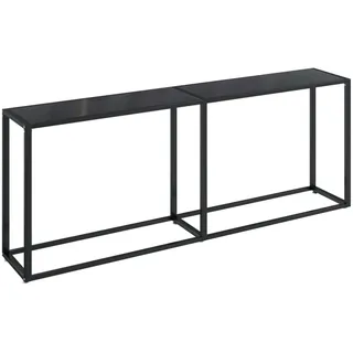 vidaXL Konsolentisch Schwarz 200x35x75,5 cm Hartglas