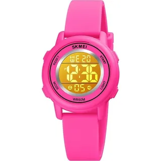 Digitaluhr Damen Damenuhr Digital Armbanduhr Damen wasserdichte Uhren mit Weichem Gummiarmband und LED-Leuchtdisplay