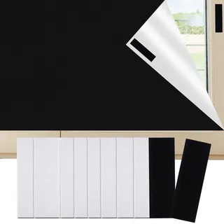 Fenster Verdunkelung Dachfenster Verdunklungsstoff Sonnenschutz Abdunkelung Verdunklungsfolie Ohne Bohren Inkl Klebebänder für Fenster,150X200cm mit Klettverschluss,Schwarz